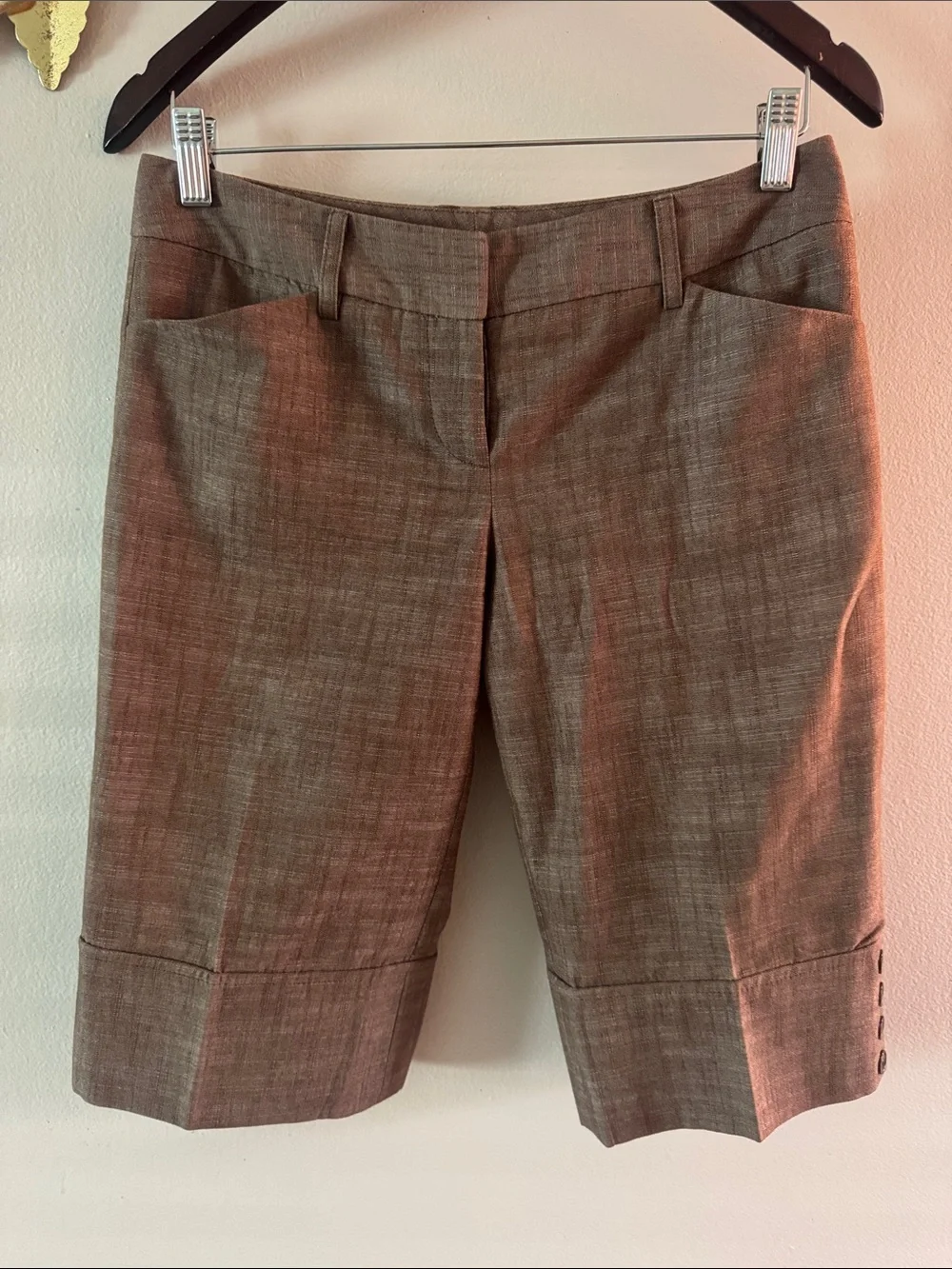BCX Brown Textured Dress Shorts